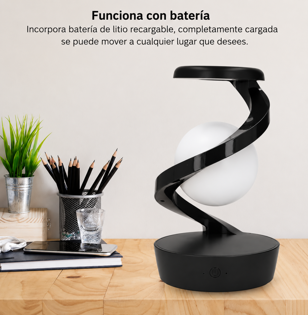 Lámpara de mesa flotante giratoria